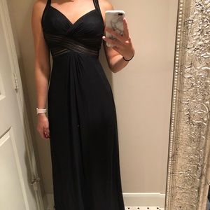 Floor length cross back dress